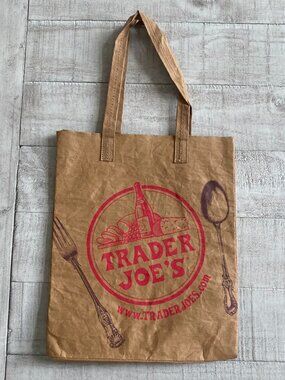 NWOT Discontinued Trader Joe’s Washable Paper Reusable Grocery Tote Bag
